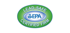 Lead-Safe EPA Certified Firm logo in green, white, and blue.
