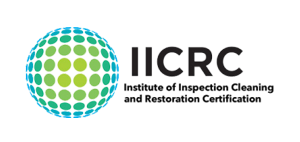IICRC logo: a sphere of green and blue dots with the text