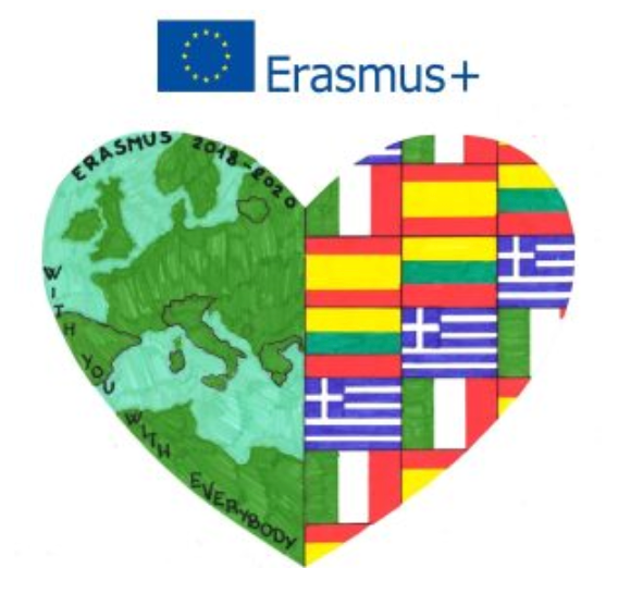 Un cuore con la parola erasmus sopra