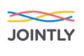 Il logo di Jointly è un logo colorato con un vortice blu, giallo e rosso.