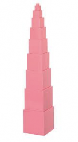 Una pila di blocchi rosa impilati uno sopra l'altro su uno sfondo bianco.