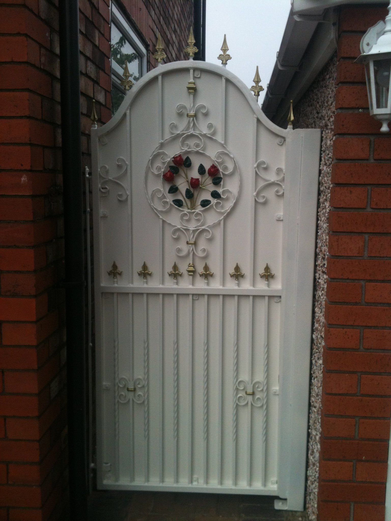 white metal gate