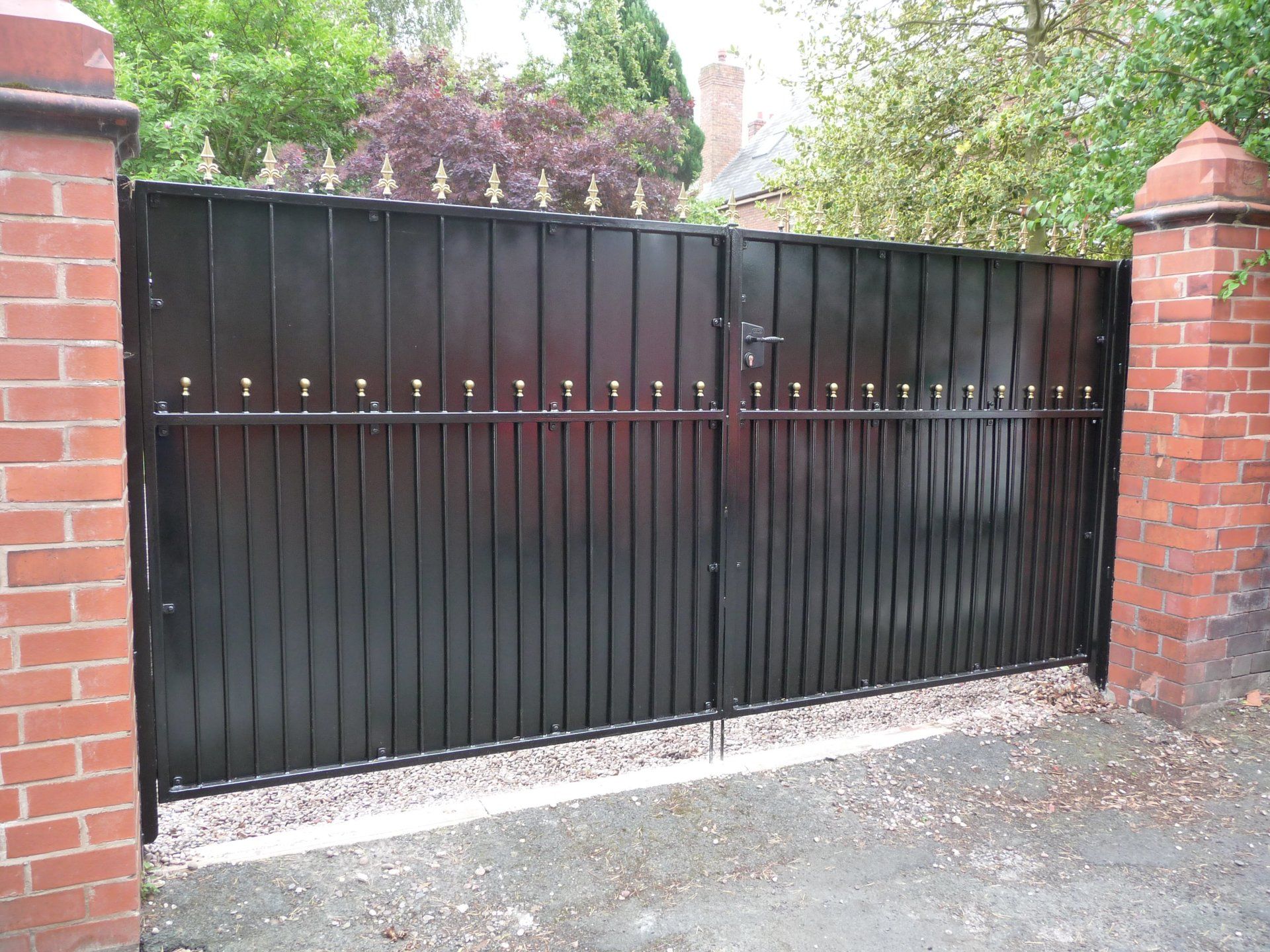 Black wooden gate