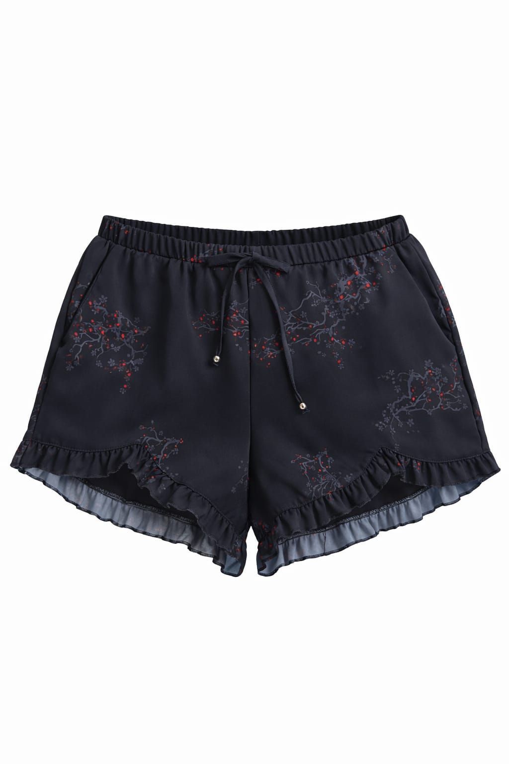 GARDEN RUFFLE SHORT MUJER NEGRO CEREZO
