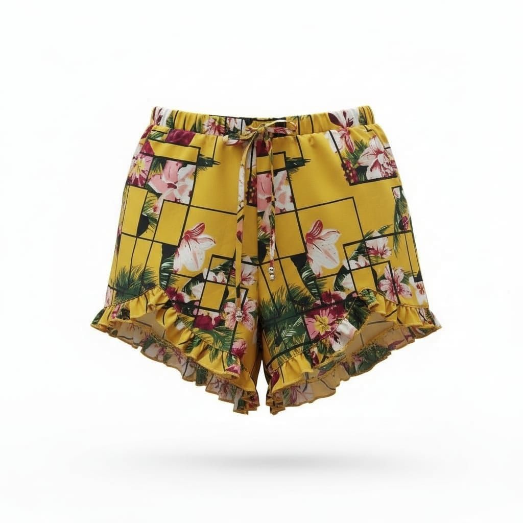 GOLD RUFFLE  SHORT MUJER