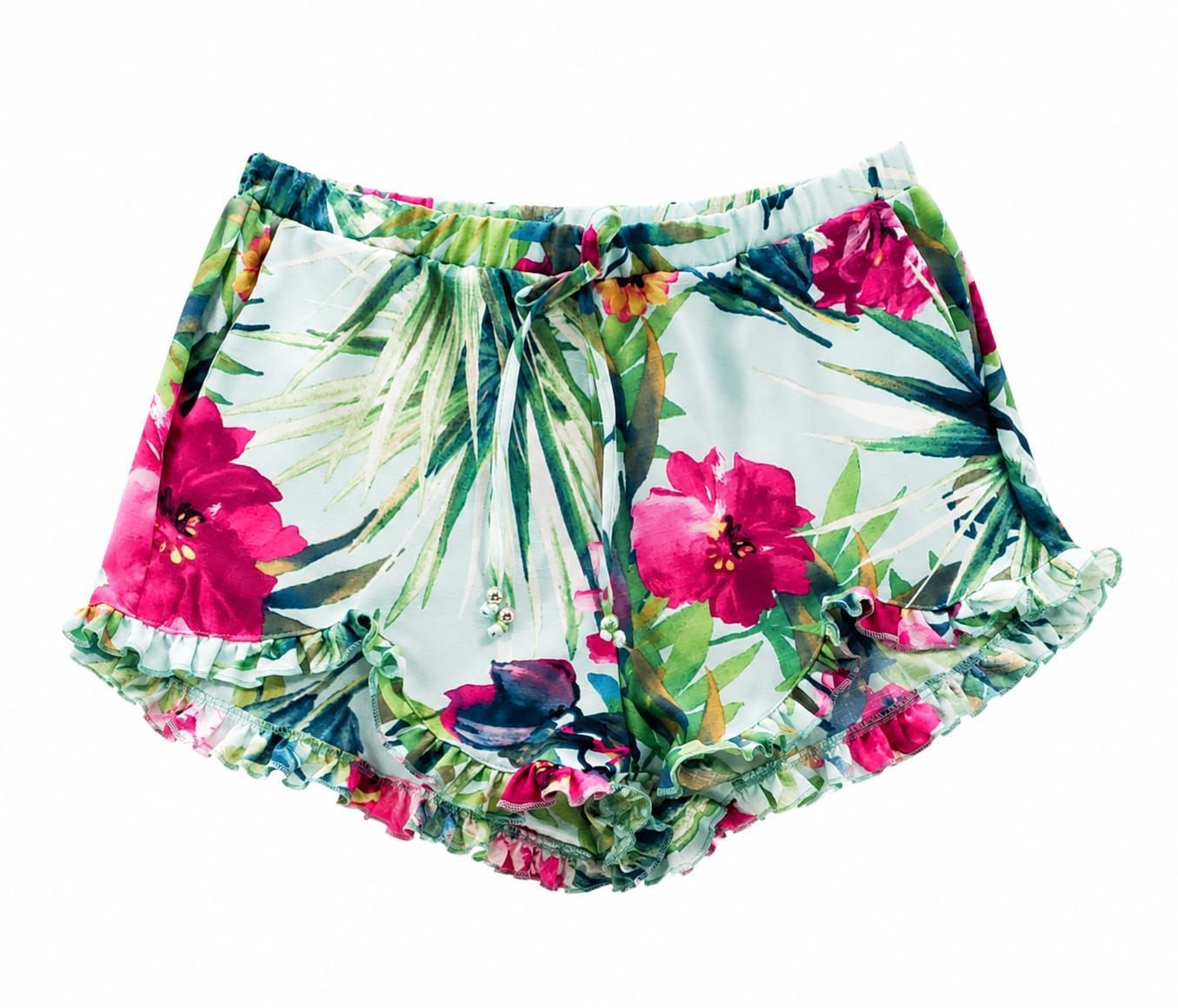 RUFFLE SHORT MUJER VERDE JADE TROPICAL