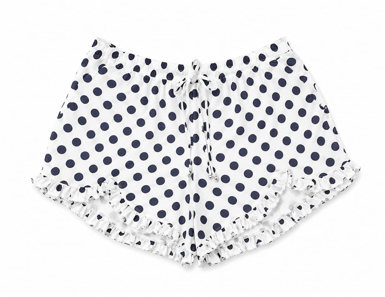 RUFFLE SHORT MUJER BLANCO PUNTOS