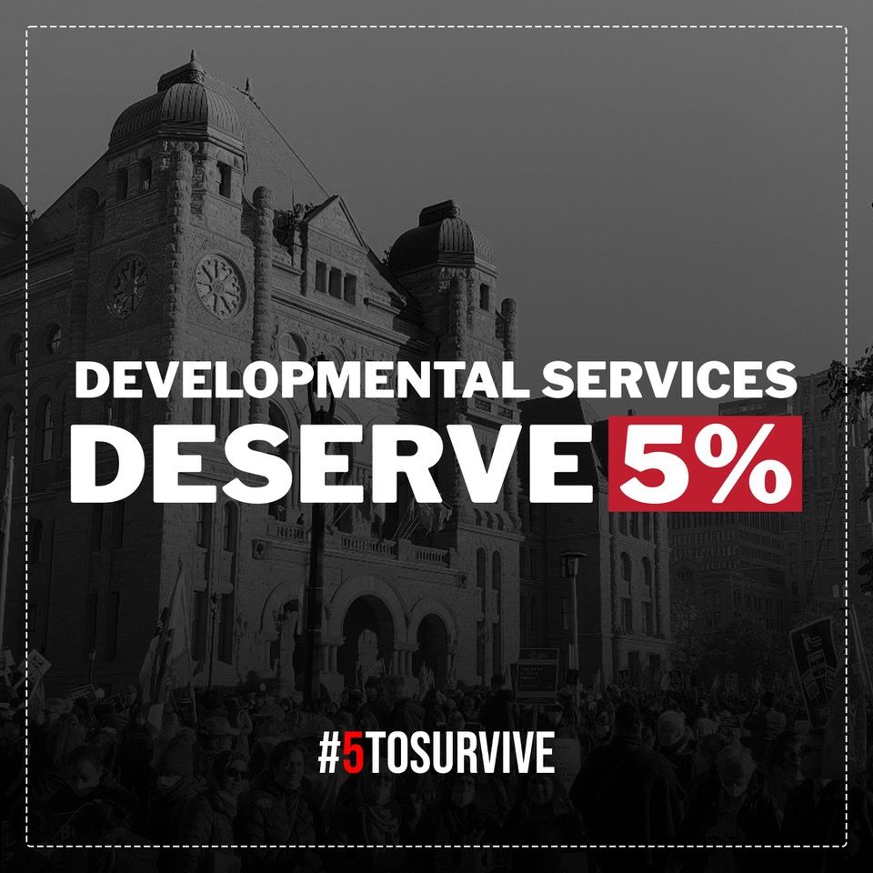 a poster that says developmental services deserve 5 %