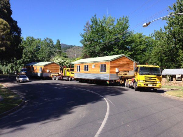portable school being transported