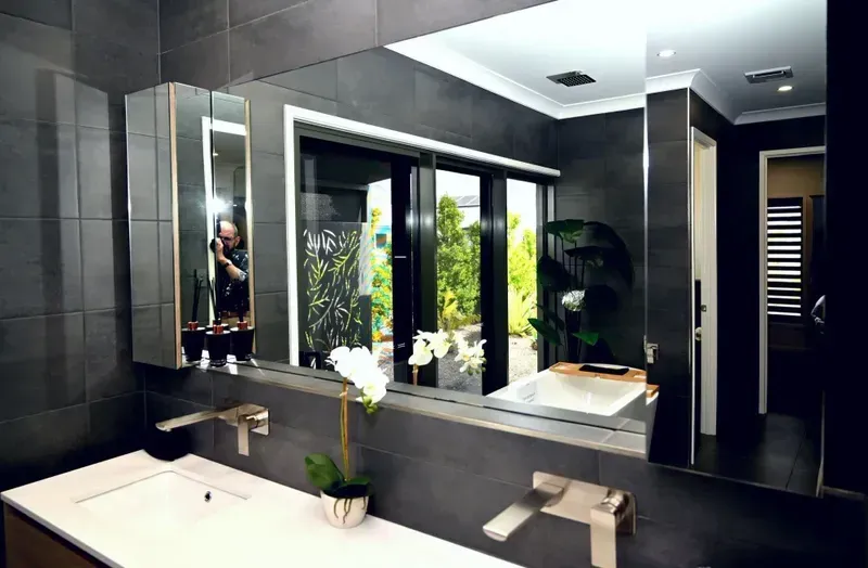 Elegant Bathroom With Massive Mirror - Windows & Doors in Townsville, QLD