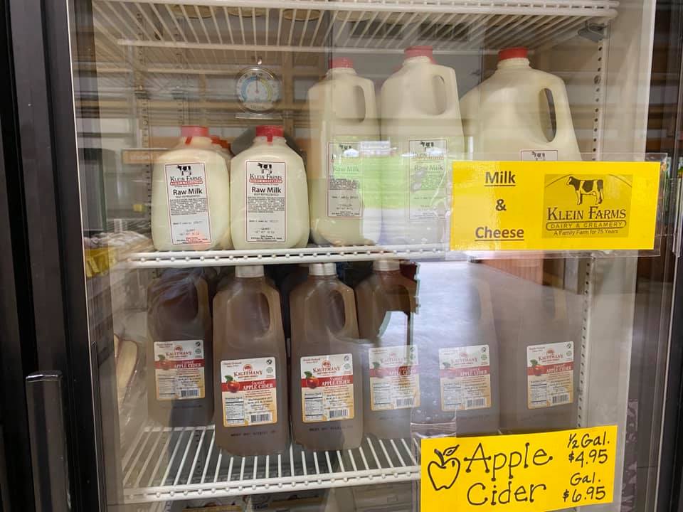 Klingel's Farm, raw milk, apple cider