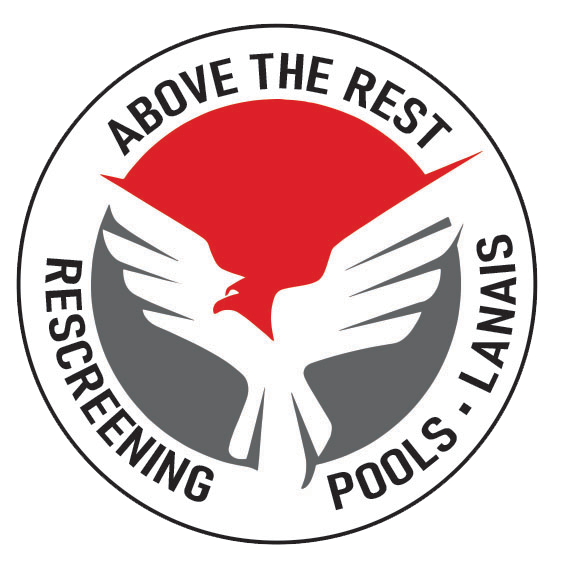A logo for above the rest screening pools