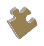 A piece of puzzle on a white background.