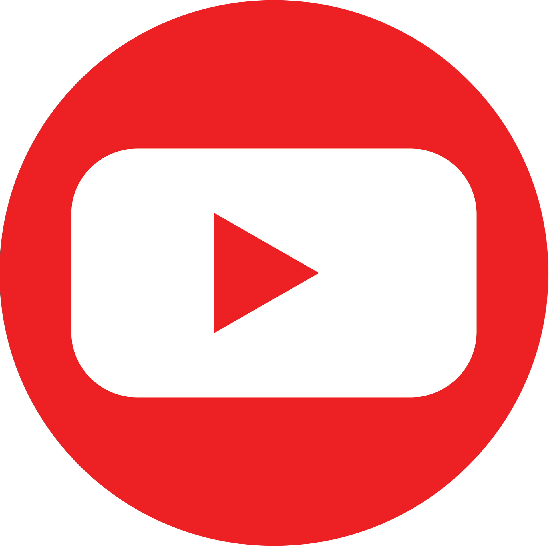 A red circle with a white youtube logo in it