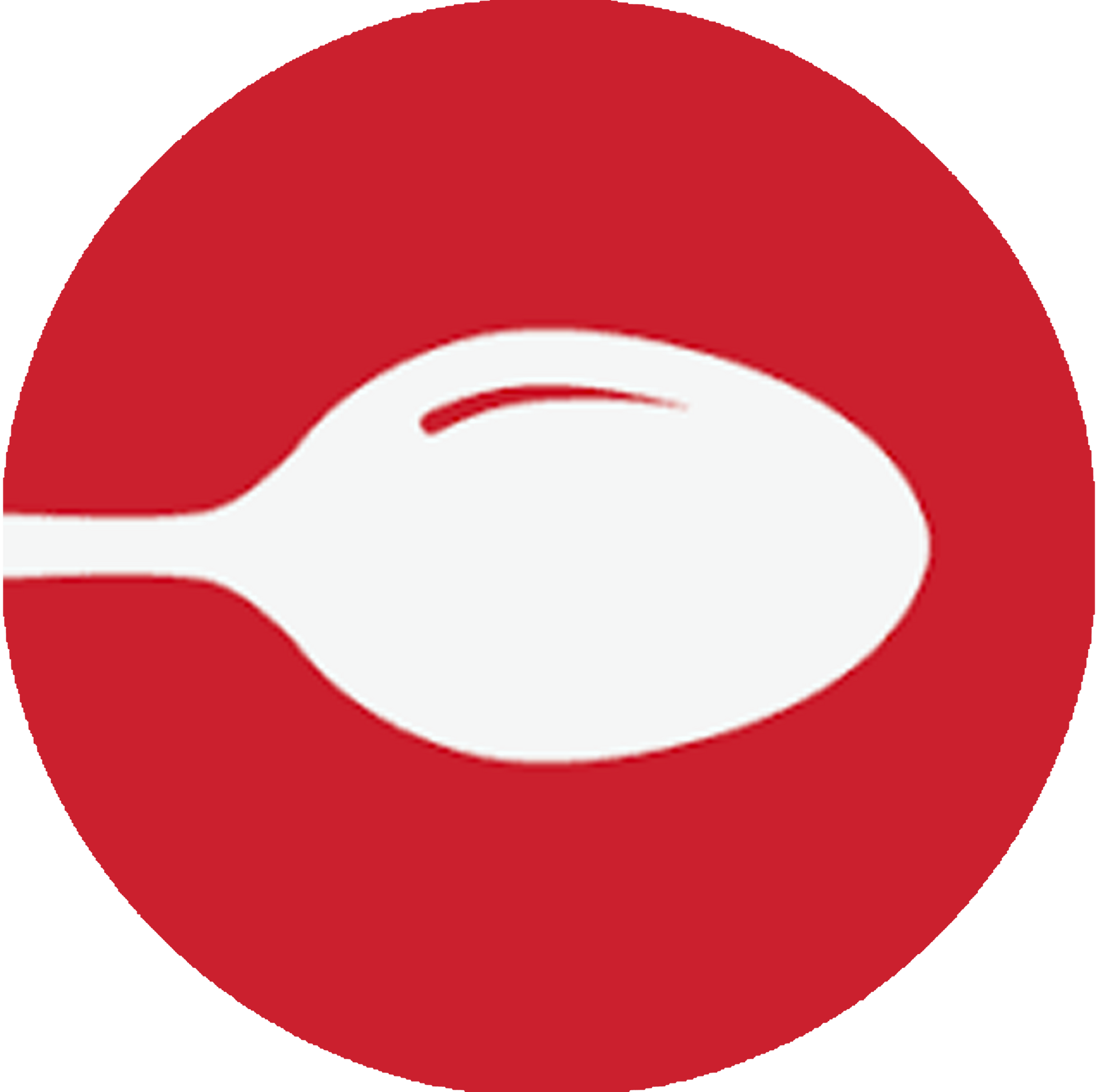 A red circle with a white spoon in it