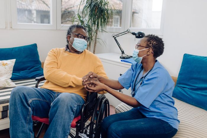 Nurse Helping Old Elderly Disable Man — Jackson, MS — Prime Care Nursing