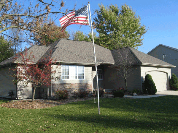 Rosecrest Ranch with American Flag — Kent City, MI — Summit Construction, Inc.