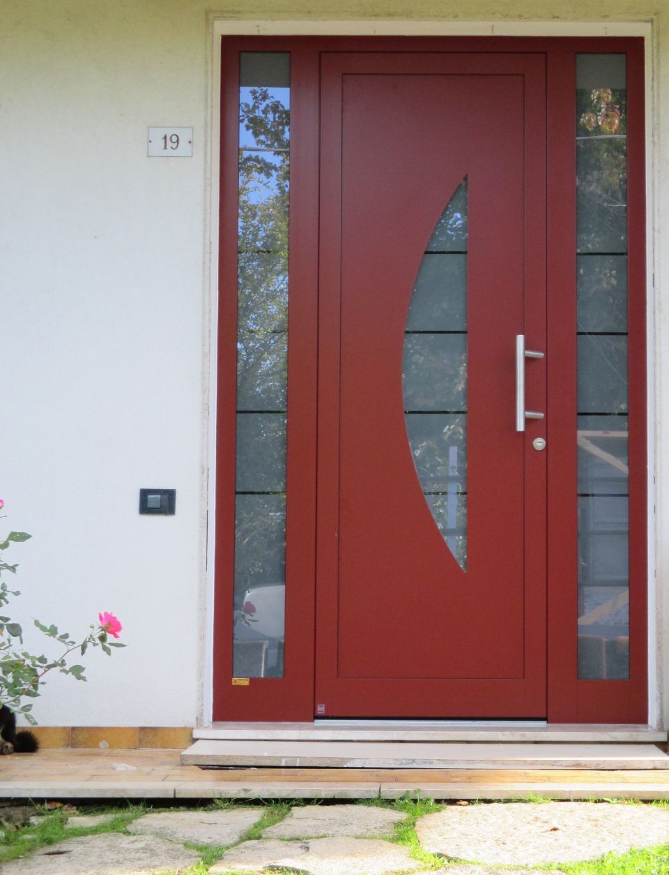 portoncino d'ingresso con vetro opaco