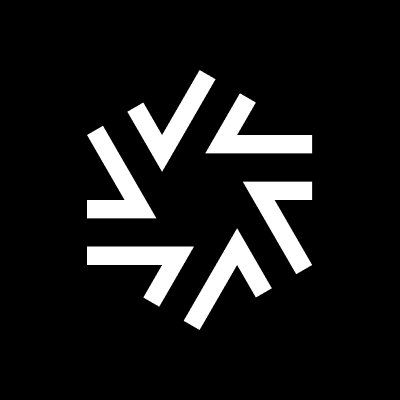 A white circle with arrows pointing in opposite directions on a black background.