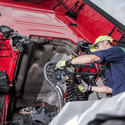 Truck Under Maintenance — Duncan, OK — Hines Garage Heavy Truck & Trailer Parts