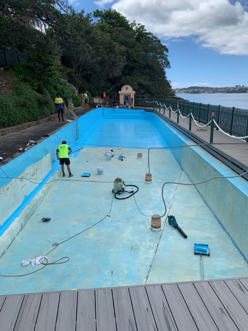 commercial pool during transformation