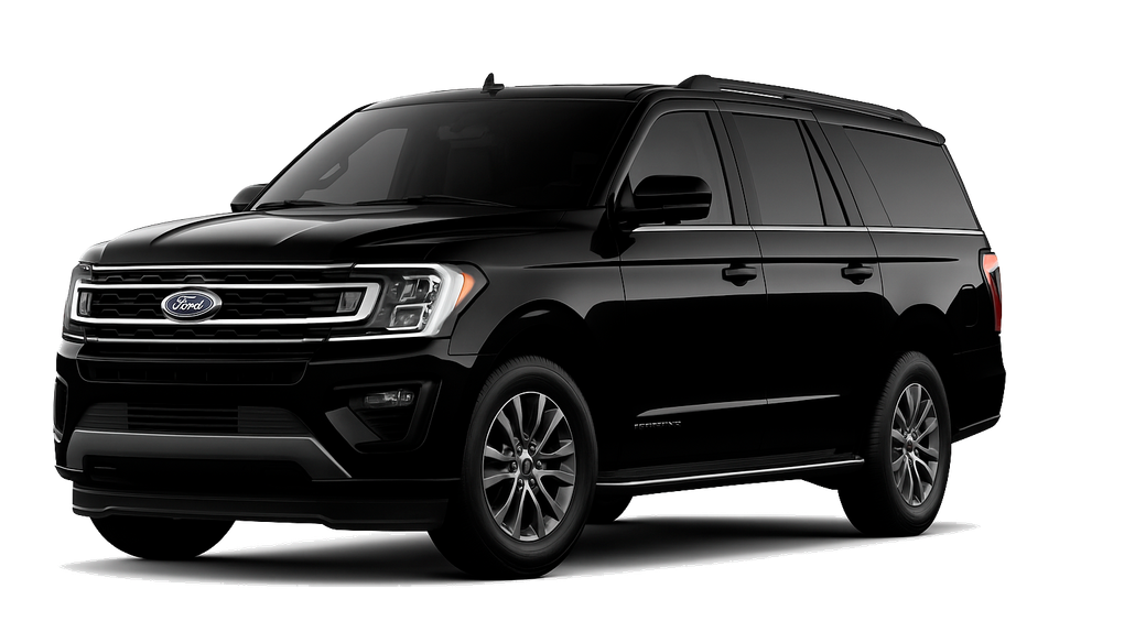A black ford expedition is shown on a white background.