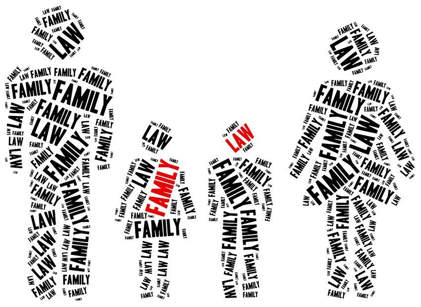 Art of a 4 person family made up of the words 