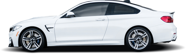 White BMW coupe car. Side view. | VJ Auto Sales & Service