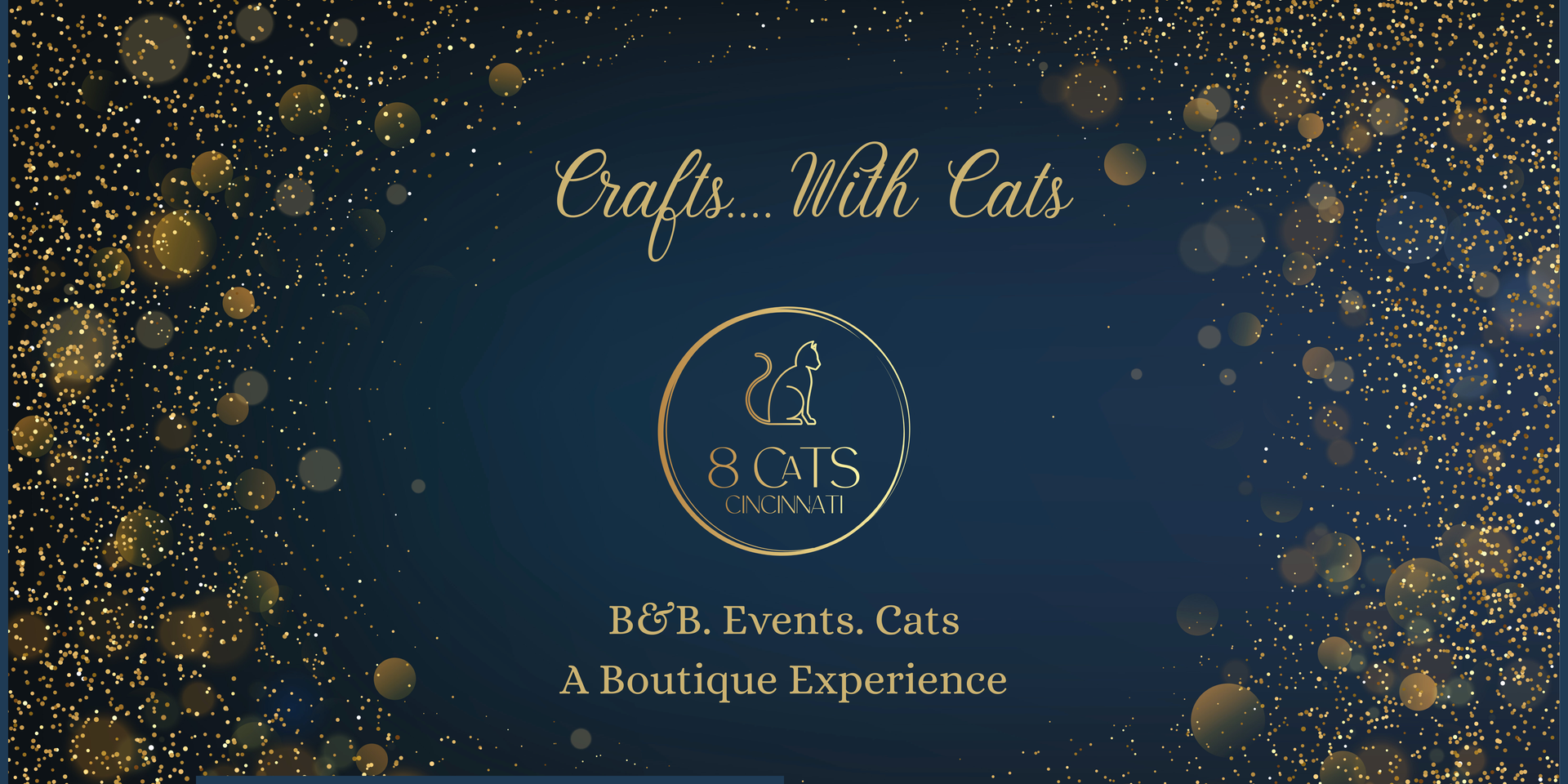 Girls Night Holiday Tea event invitation. Dark blue background with gold sparkles.