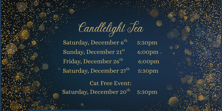 Dark blue background with gold sparkles, text says 