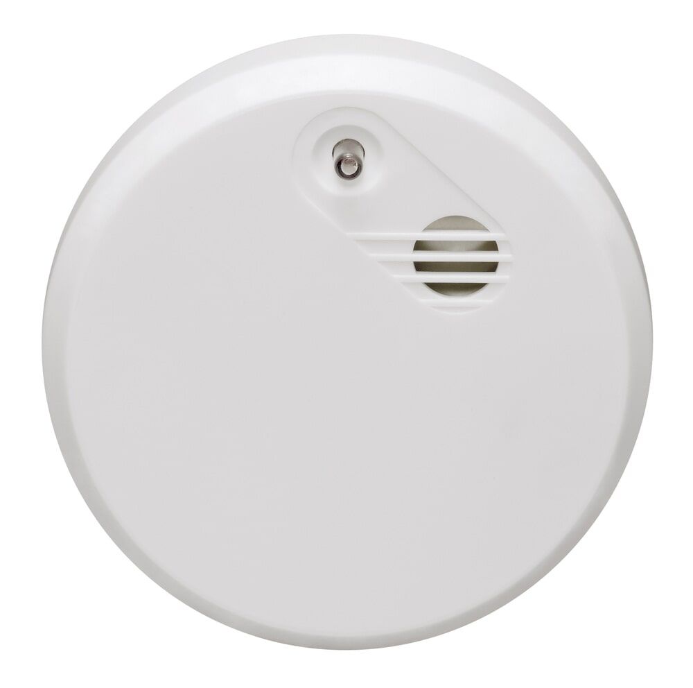 A White Smoke Detector with a Small Speaker on it — Electronic Security in Tweed, NSW