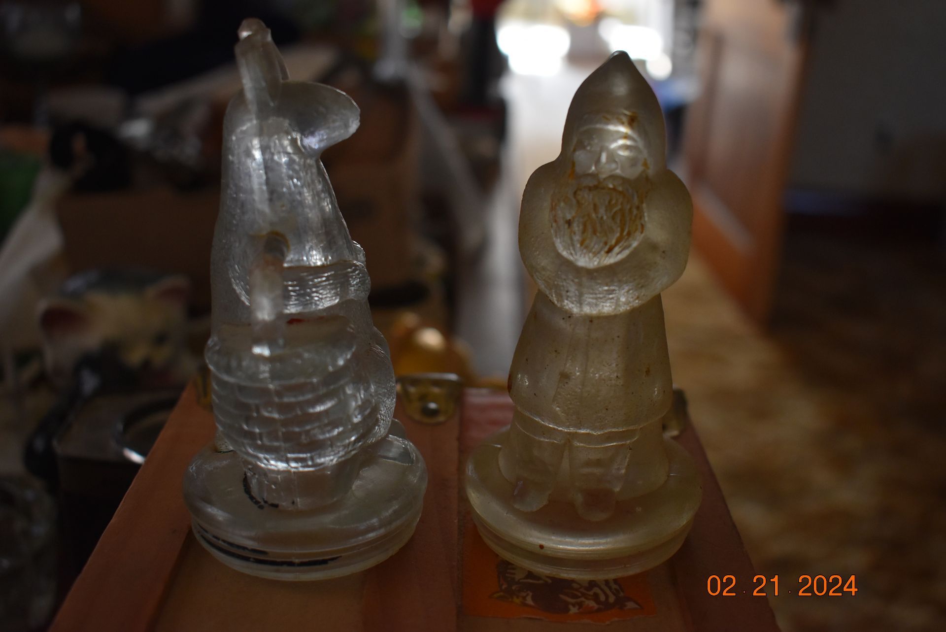 Antique glass figures