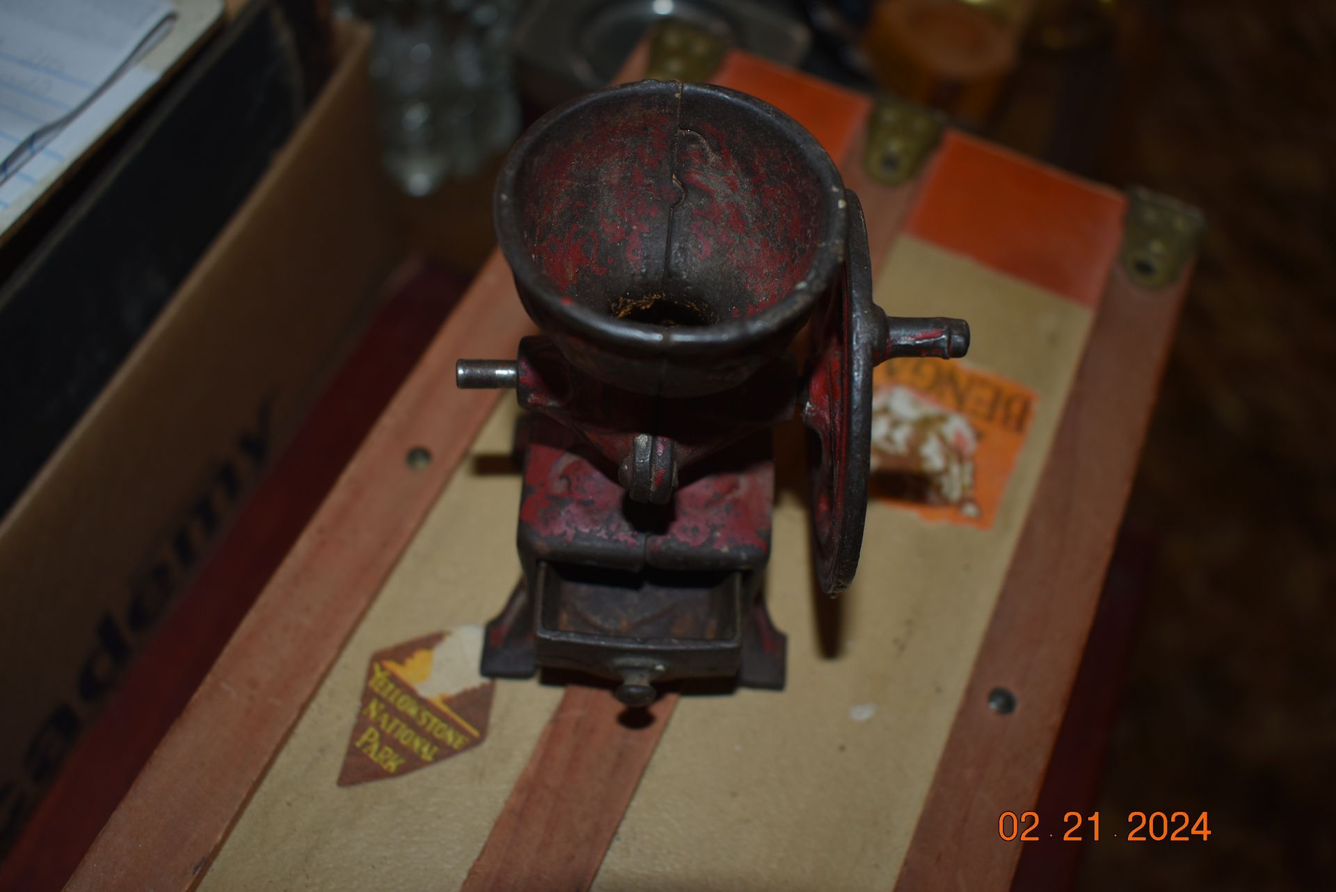 antique food grinder