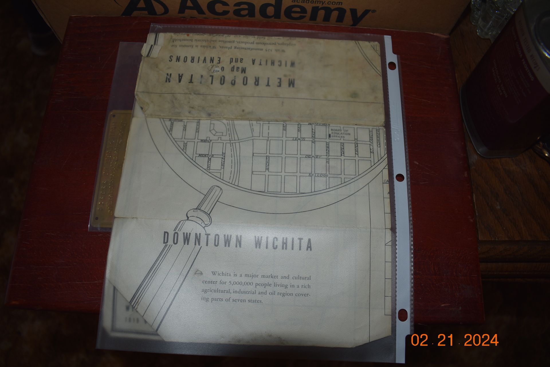 Antique map of Wichita KS metropolitan area.