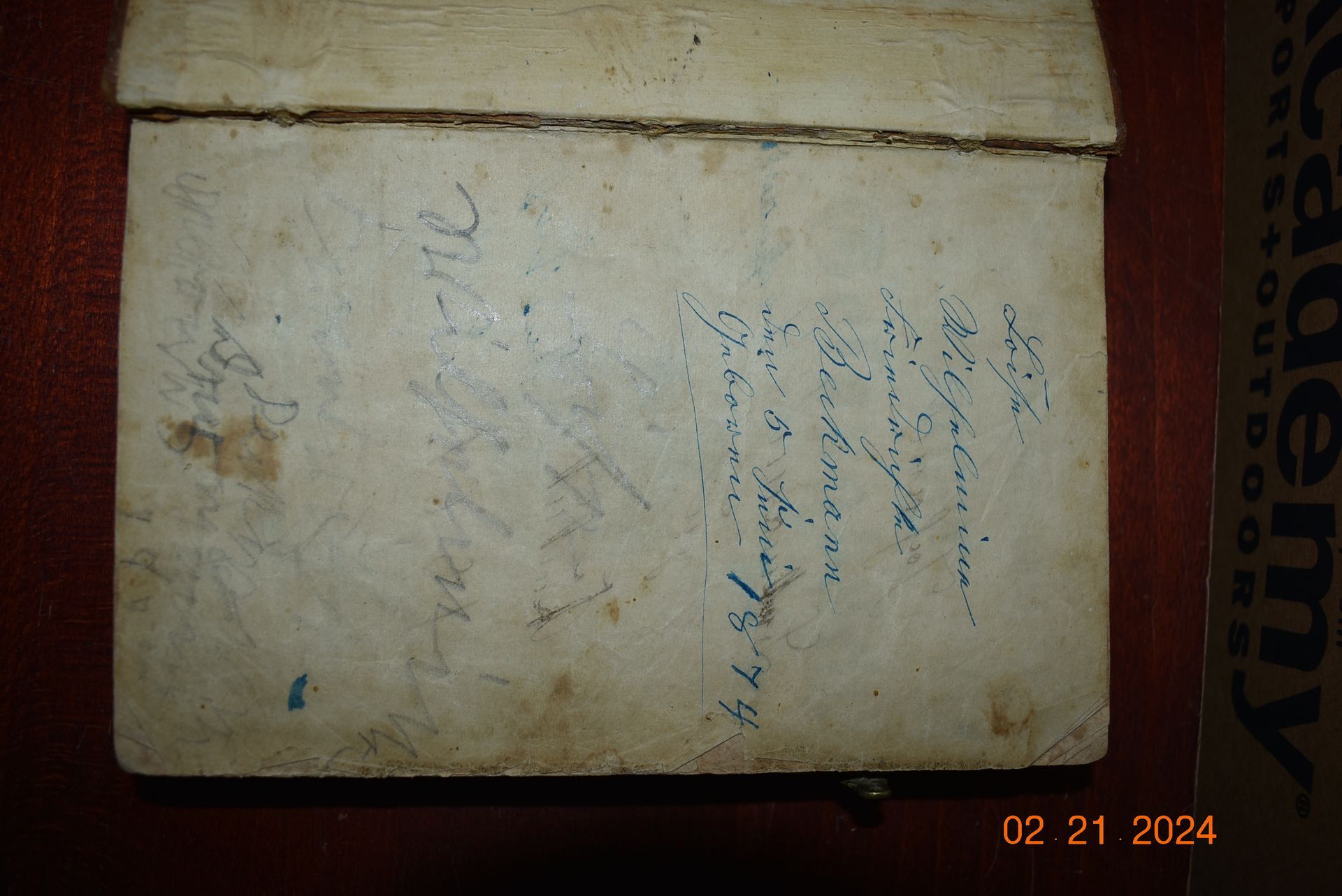 Bechman family signature back in 1874.