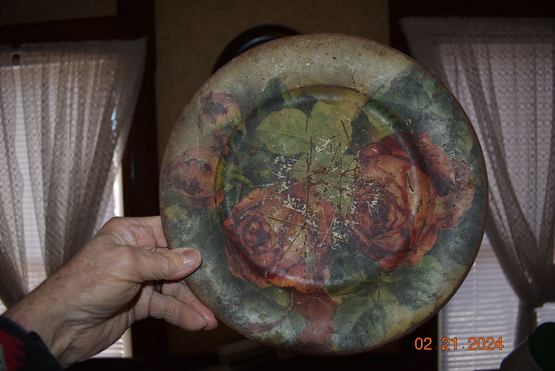 Antique glass dinner plate
