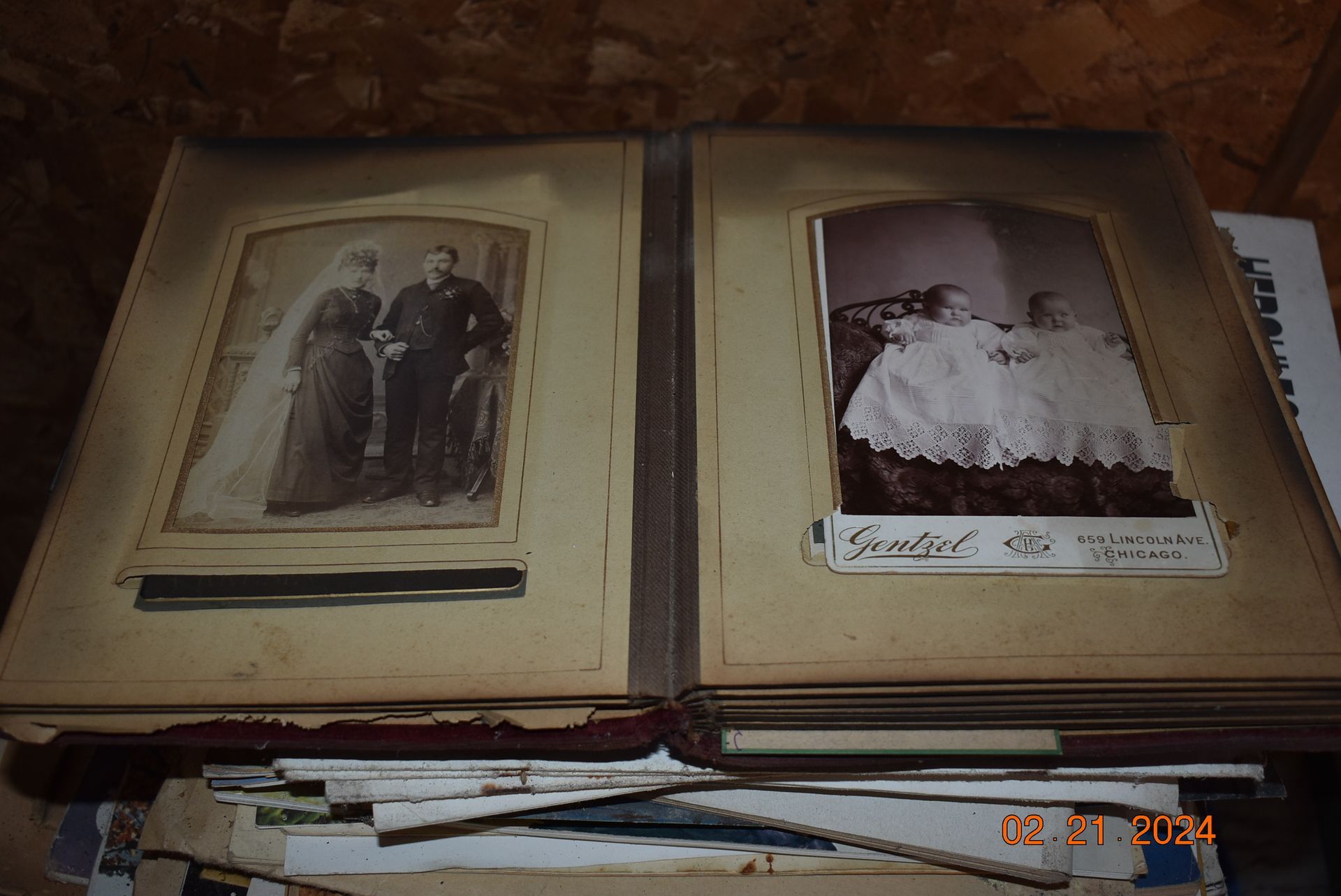Old book of family photos.