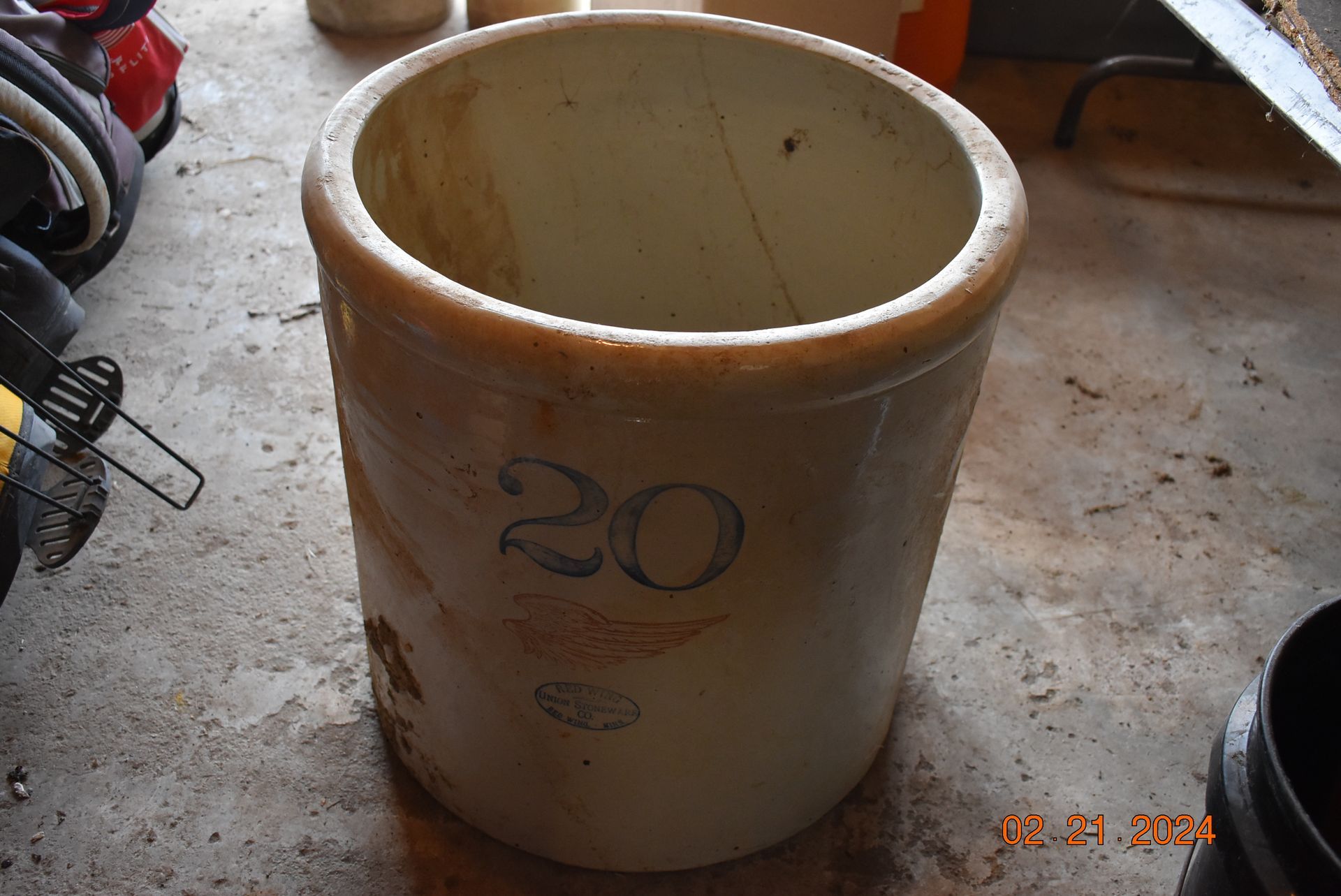 Antique Red wing stoneware barrel