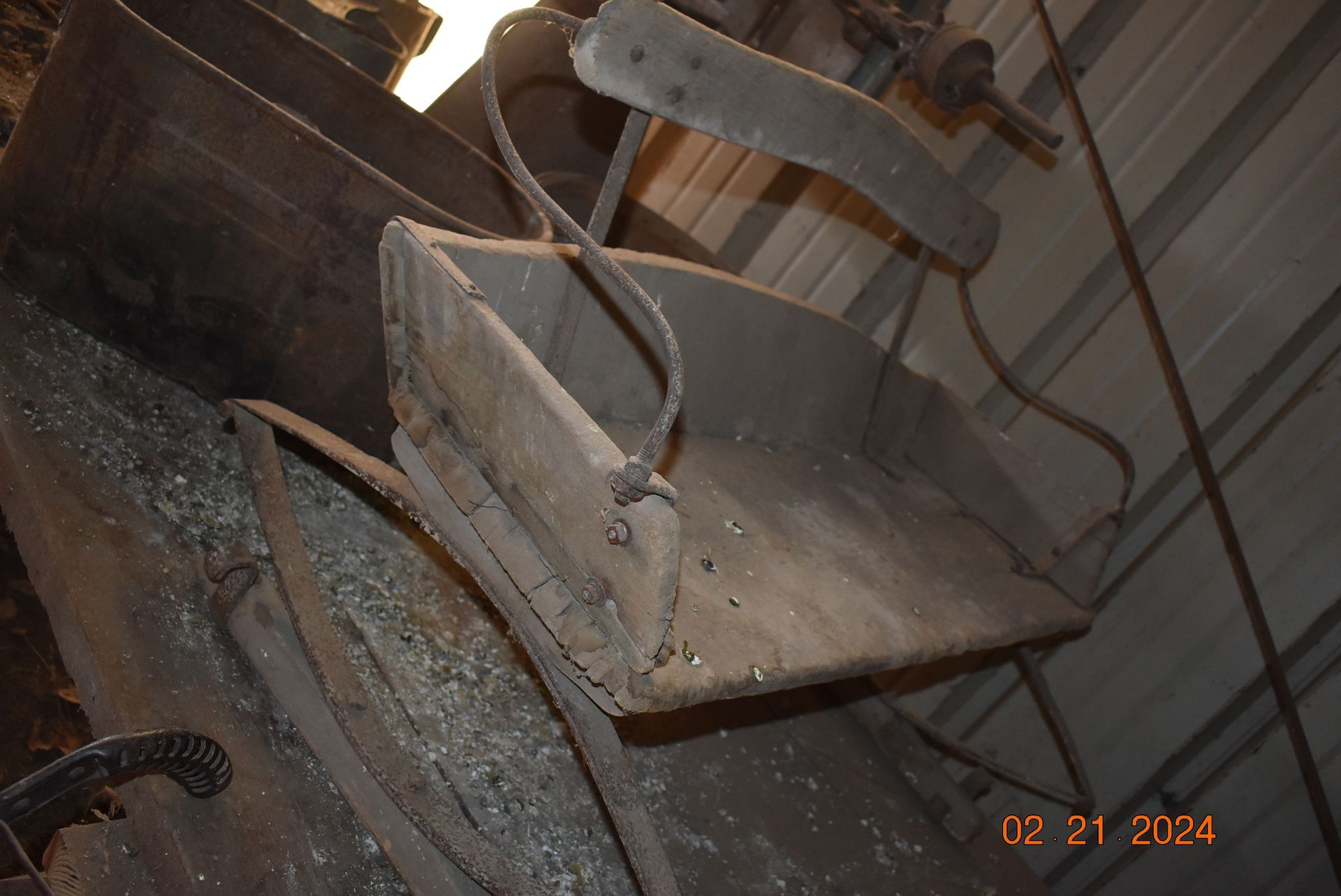 Antique wooden wagon bench.