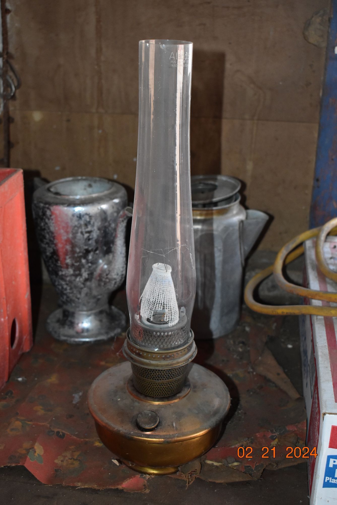 Antique oil lamp for sale.