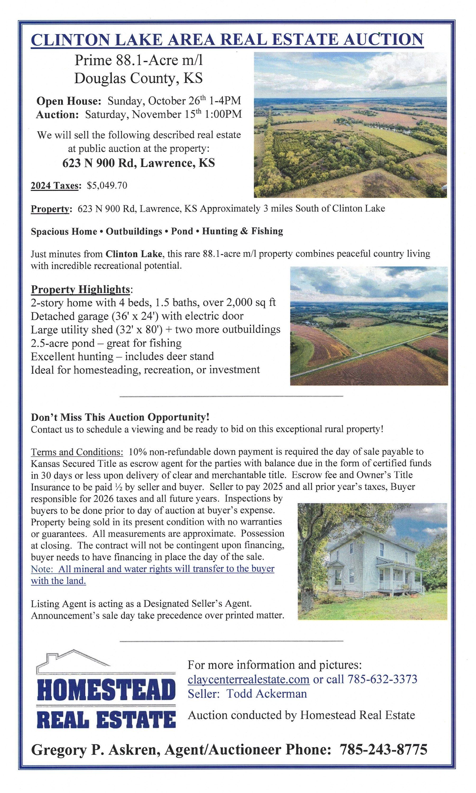 Clinton LAke Area Real Estate Auction