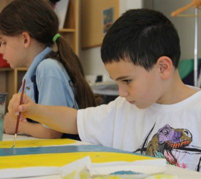 Montessori children painting