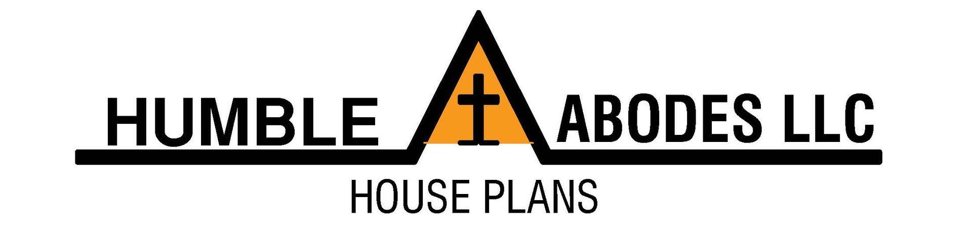 Logo for Humble Abodes LLC, featuring text and an abstract design with a cross.