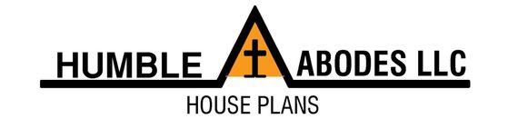 Logo for Humble Abodes LLC, featuring text and an abstract design with a cross.