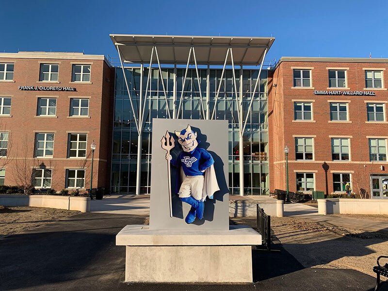 ccsu blue devil monument sign ct
