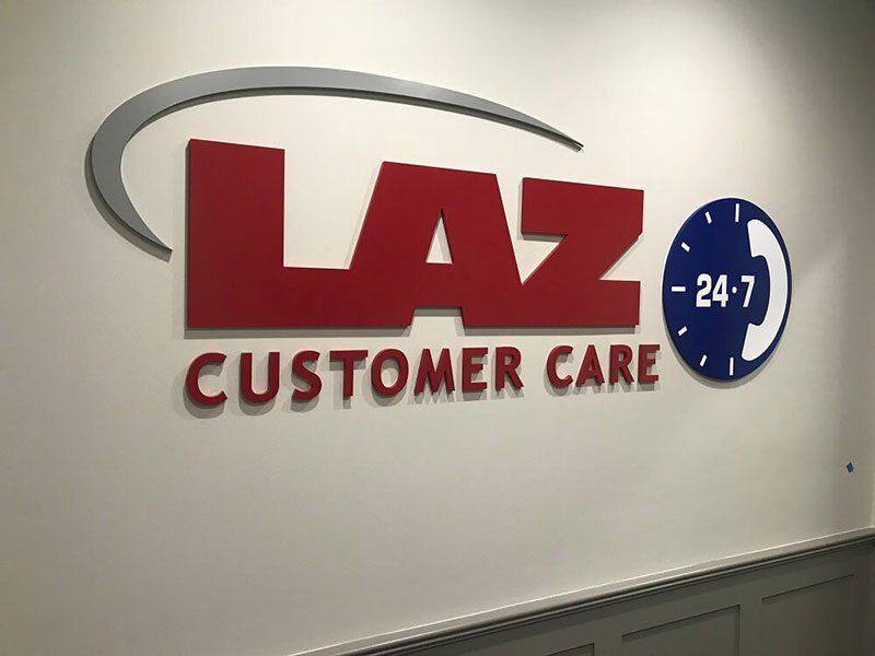 LAZ fly interior signage