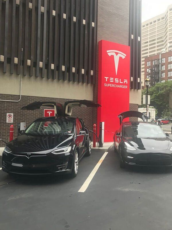 tesla dealership sign