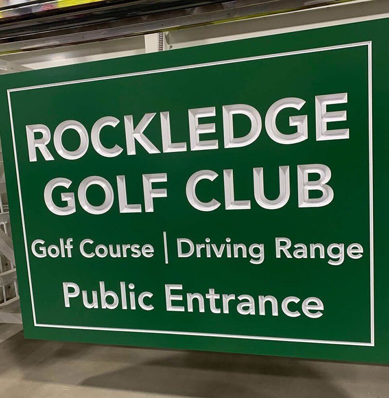 rockledge golf club sandblasted sign