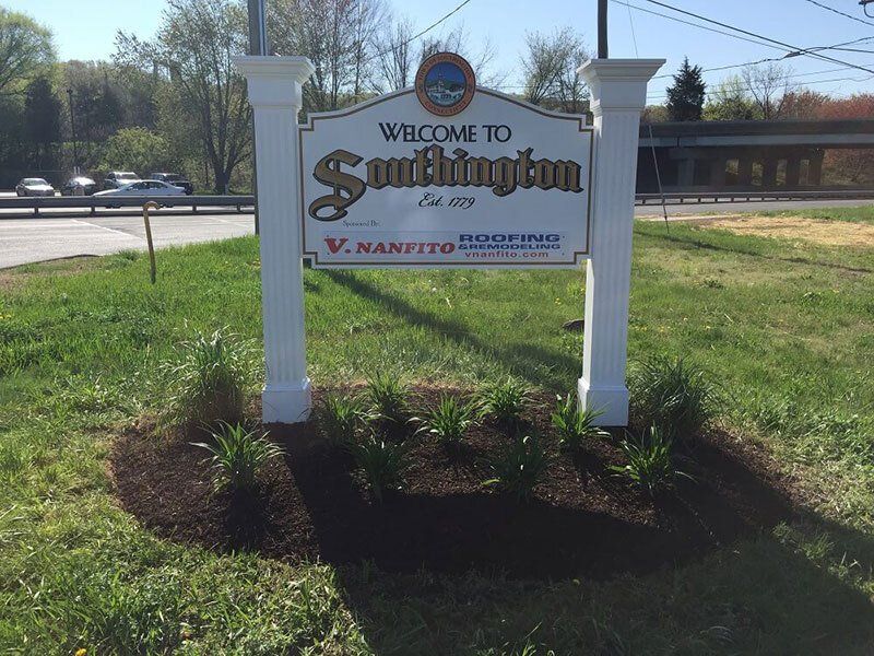 town of southington sandblasted sign