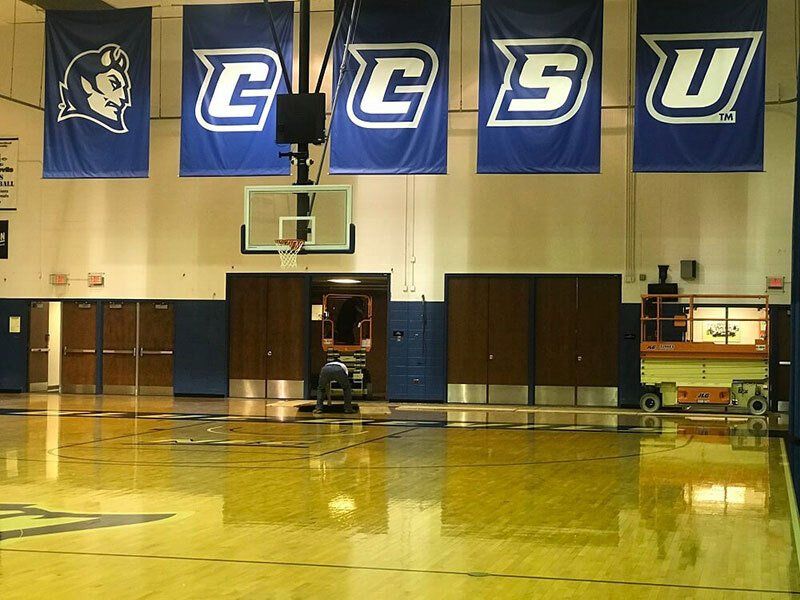 CCSU gym banners